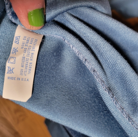 VINTAGE VANITY FAIR BLUE ULTRASUEDE BATHROBE - Picture 7 of 11